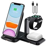 JoyGeek Estación de carga inalámbrica, desmontable 3 en 1 cargador inalámbrico para Apple Watch SE/6/5/4/3/2, AirPods Pro/2, base de carga Qi para iPhone 12/12 Pro/12 Pro Max/11/11 Pro/XS/XR/X/8P