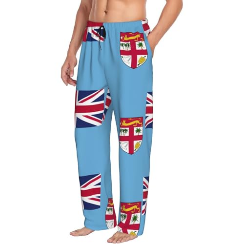 Floral sign Men's fully printed casual pants with elastic waistband pockets, suitable for home and sleep2