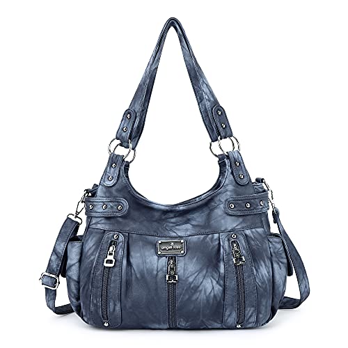 Angel Kiss Large Purses and Handbags for Women Washed Faux Leather Crossbody Hobo Satchel Shoulder Handbag Tote Purse