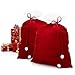 Produktbild com-four® 2x Edler XXL Weihnachtssack aus Samt mit langer Kordel & weißen Bommeln - Geschenksack für Weihnachtsmannkostüm & Dekoration - Nikolausbeutel zum Befüllen (rot)