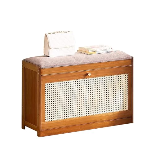 Banc de rangement d'entrée en bambou idéal pour couloir et chambre