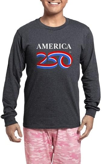 CafePress America250: White Vertical Logo Men's Dark Long Sleeve Pajamas
