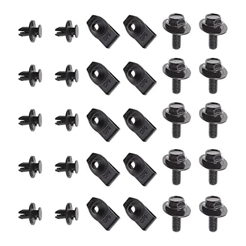 Pulchra Car Retainer Clips, 30 PCS Car Engine Cover Bolts Fixed Nut Universal Car Retainer Clip Kit Car Trim Clips Plastic Fasteners Car Body Trim Clips for Undertray Fender Panel Bumper Fastener Kit Cover