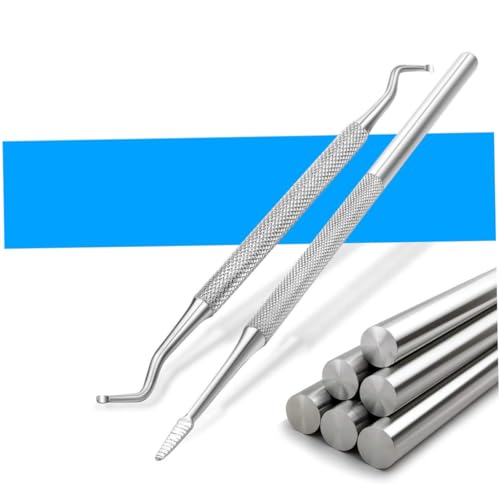 Didiseaon Cuticle Stick 2pcs Stainless Steel Cuticle Spoon Nail Cleaner Professional