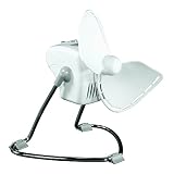 Caframo Chinook, 2-Speed Desk Fan, Cage Free, Easy To Clean Soft Blades, Canadian Made, 8.8" Blade, 707CHWBX, White