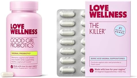 Love Wellness The Killer and Good Girl Probiotics Bundle - Boric Acid Vaginal Suppositories (14 Count) and Probiotics for Women (30 Count) - pH Balance and Feminine Health image 4