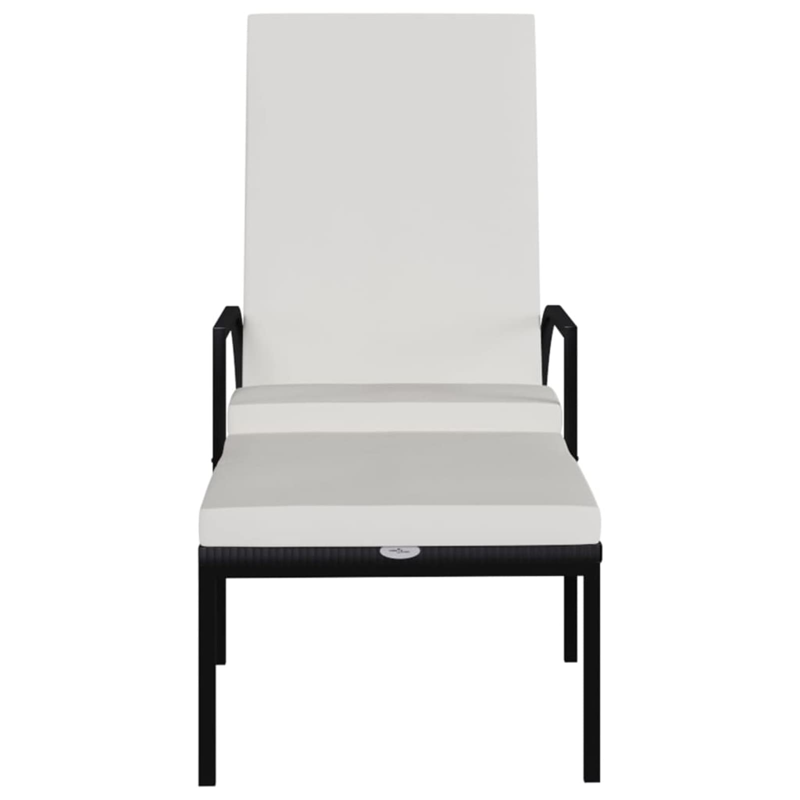 Homgoday Lettini Prendisole 2 pz con Poggiapiedi in Rattan PE Nero, Divani per Esterno da Giardino, Divano Salotto Giardino, Divano Terrazzo Esterno, Arredamento Giardino