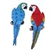 1 Pair Realistic Large Parrot Lifelike Bird Ornament Resin Animal Model Statues DIY Lawn Sculpture Tree Decor 31cm Blue Look Right & Red Parrots