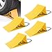 Aramox 4pcs Heavy Duty Wheel Chock, Anti Slip Hard Plastic Tire Chock Block Stopper with Rope, for RV Camping Car (Yellow)