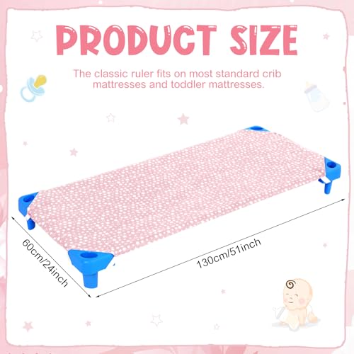 Image of Peryiter 6 Pcs Cot Sheets for Daycare Standard Size 24 inch x 51 inch Toddler Nap Mat Sheets Star Pattern with Corner Elastic Loops Breathable Bed Fitted Cot Crib for Preschool Child Kid Boy Girl (Pink)