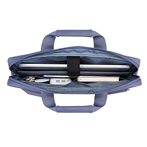 Image of MOSISO Laptop Shoulder Messenger Bag Compatible with MacBook Pro 16 inch 2023-2019 M2 A2780 M1 A2485 A2141,15-15.6 inch Notebook with 2 Raised&1 Flapover&1 Horizontal Pocket&Handle&Belt, Lavender Gray