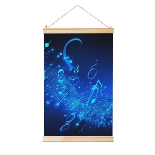 Notes de musique bleues suspendues : peinture vintage pour créer un coin studio apaisant