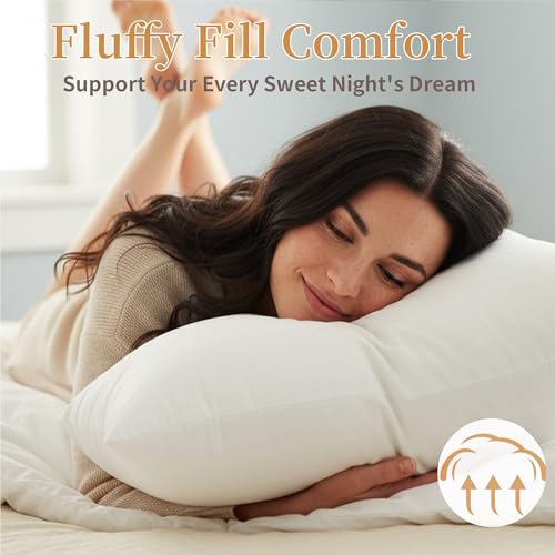 Pillows Queen Size Set of 2, Queen Pillows Set of 2 with Adjustable Down Alternative Polyester Fiber Fill, Hotel-Quality Comfort for Side, Back & Stomach Sleepers - Image 6