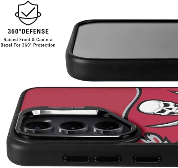 Skinit Kickstand Phone Case Compatible with Galaxy S24 FE - Officially Licensed NFL Tampa Bay Buccaneers Large Logo Design