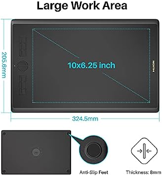 HUION H610X Drawing Tablet and Palm Rejection Artist Glove