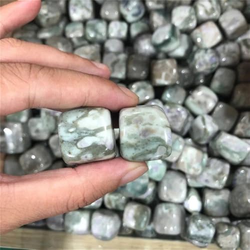 Cristal verde auspicioso natural de 100g para decoración del hogar de LQYXGS piedras pulidas 8