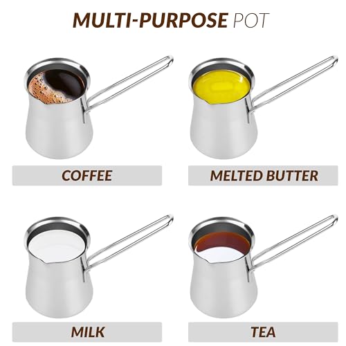 Quality Turkish Coffee Pot - Turkish Coffee Maker, Chai Pot, Arabic Coffee Pot, Briki Greek Coffee Pot, Greek Briki, Cezve, Ibrik (24oz) by Caizen Coffee - Image 6