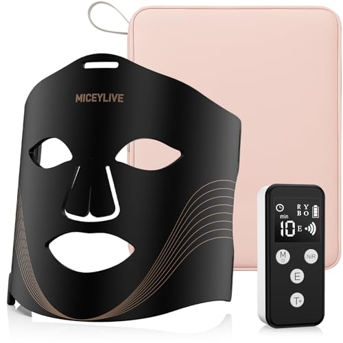 Led Maske Gesicht, Rotlicht Maske Gesicht in 3 Mod zur Aknebehandlung für Fernbedienung, Faltenreduzierung und Hautverjüngung, Tragbare Rotlicht Blattmaske für Hautpflege zu Hause