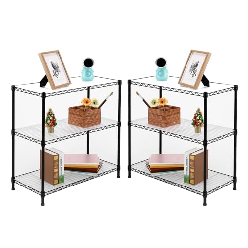 Image of EZPEAKS 2-Pack Storage Shelves, 3-Shelf Shelving Unit with 3-Shelf Liners, Adjustable Rack, 30''W x 14''D x 30''H Steel Wire Shelves, Shelving Units and Storage for Kitchen and Garage