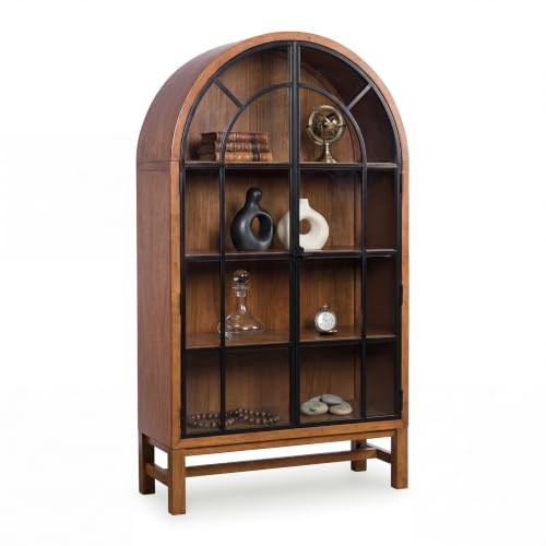 Image of Signature Design by Ashley Basinger Glass Door Display Cabinet, Brown