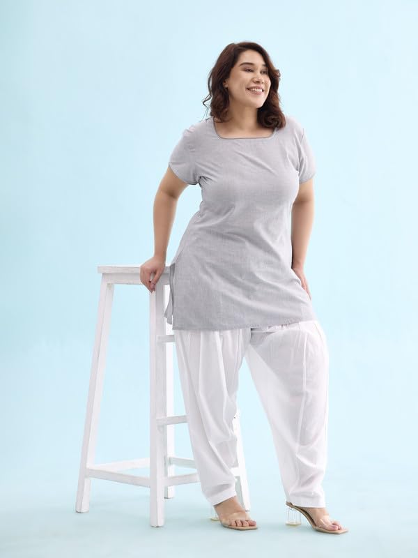 Image of GO COLORS Soft Cotton Salwar for Women | Relaxed Fit, Mid Rise, Ankle Length, Drawstrings