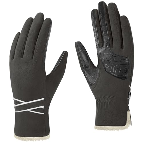 Jökulríki Women's Winter Gloves, Fleece-Lined Touchscreen Driving Gloves