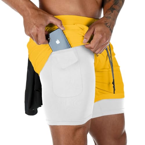 Bermuda Esportiva Masculina Ajustável 2x1 Short Para Treino Crossfit Academia Corrida Calção Térmico