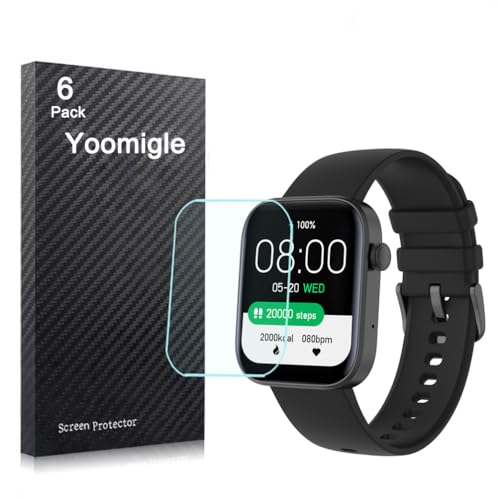 Yoomigle 6 Pezzi Pellicola Protettiva Compatibile con MISIRUN P43 1,8" Smartwatch Proteggi Schermo Protezione Film Compatibile con Vrxeqi P43 1.8 Pollici Orologi TPU Flessible Screen Protector