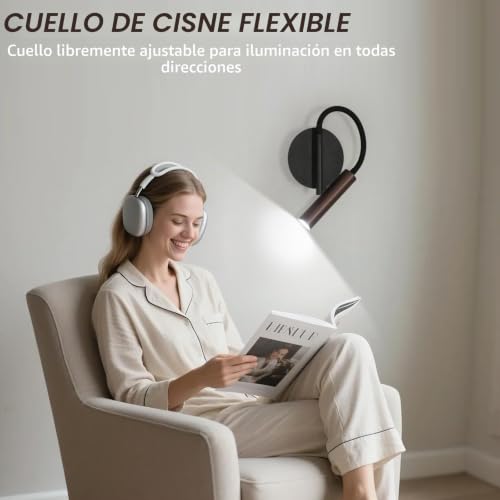 Lámpara de pared de rotación flexible de 360 grados para interior 5
