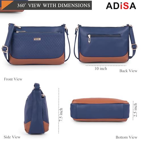 Image of ADISA Women Girls Color Block Cross Body Sling Bag (SL5168)