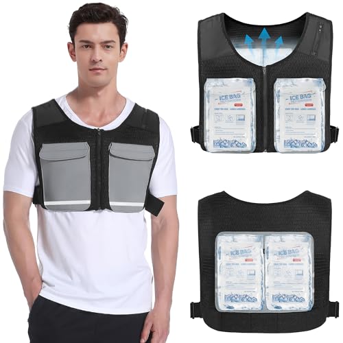 Foiueyga Cooling Vest for Men & Women - Ice Vest with 15pcs Ice Packs Short Cooling Jacket for Hot...