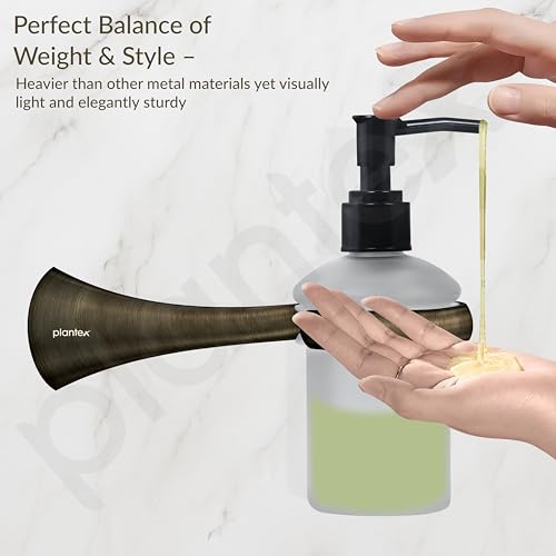 Image of Plantex Smero Pure Brass Made Handwash Holder for Wash Basin /Liquid Soap Dispenser /Shampoo Dispenser - Contrive (Rich Antique)