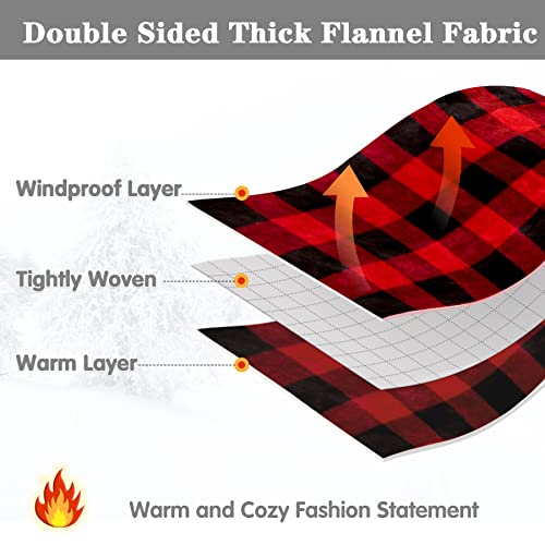 Waitu Wearable Blanket Hoodie Sweatshirt Gifts For Adult And Child, Super Warm And Cozy Giant Hoodie Blanket For Women And Men, Flannel Blanket With Sleeves And Giant Pocket - Red And Black Plaid #TOP2