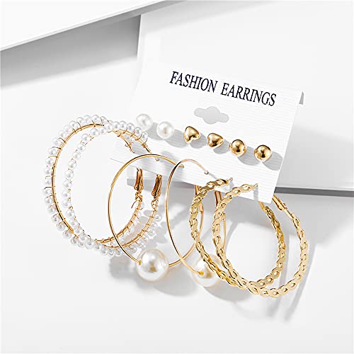 Image of Shining Diva Fashion Stylish Combo Design 6 Pairs Metal Earrings for Women and Girls (F12787er)