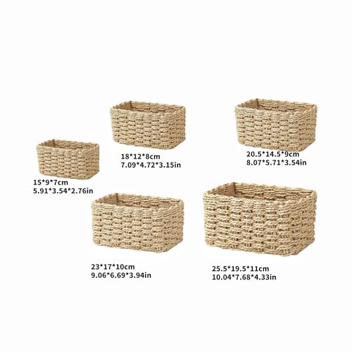 Cestas trenzadas de 4/5 unidades apilables hechas de materiales naturales 7