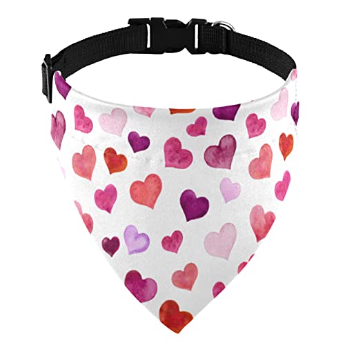 Valentine's Day Pet Triangle Scarf for Small Medium Large Dogs Cats Pets Hearts Dog Bandana Dog Accessories Collar