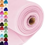 Baby Pink Tulle Fabric Roll Spool Bolt (54 Inch By 40 Yards) Large Tulle Wedding Party Decoration, Tutu Skirt, Table Runner, Gift Wrapping, Bridal Shower, Soft &Amp; Drape (Light Pink)