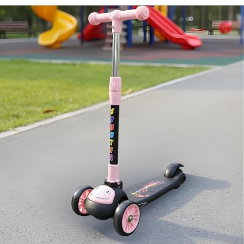 Image of Crackles Foldable Kick Scooter for Kids | Skating Cycle Style Scooter with Adjustable Handle & Foldable Design Lightweight Ride-On Toy for Boys & Girls Outdoor Toy
