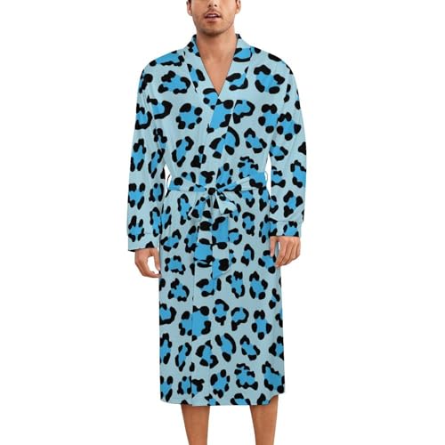 Robe de nuit en soie bleu léopard pour des soirées de pure détente