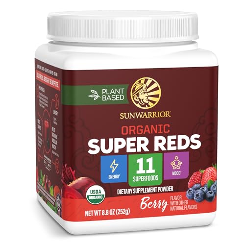 Organic Super Reds Powder 11 Superfoods with Beet Root, Berries,