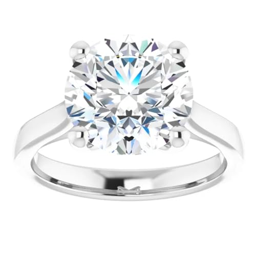 Solitaire 3 Ct. Round Brilliant Cut Lab Diamond Engagement Ring3