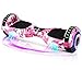 Hoverboard, Patinete Flotante autoequilibrado de 6.5 "con Ruedas, Altavoz Bluetooth, Luces LED para niños y Adultos (Camuflaje Rosa)