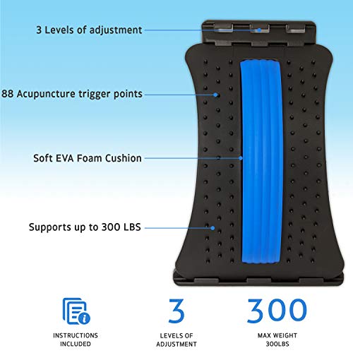 Lumia Wellness 3-Level Adjustable Back Stretcher for Lower Back Pain Relief, Lumbar Back Cracking Device, Back Massager for Spine Decompression and Scoliosis - Image 5