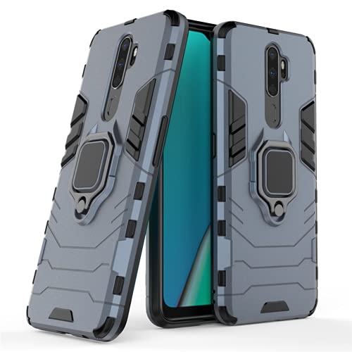 Coque Oppo A9 2020 antichoc avec anneau rotatif bleu protection mince