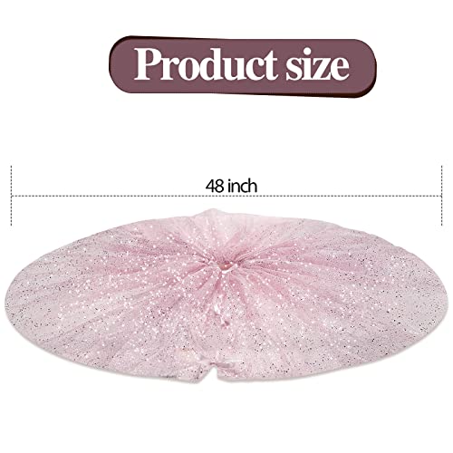 Jupe d'arbre de Noël en or rose à paillettes chic de 122 cm