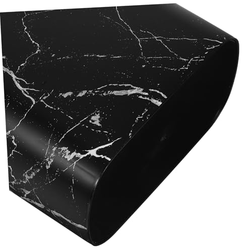 Caneca de basura rectangular negra de plástico sin tapa miniatura 3