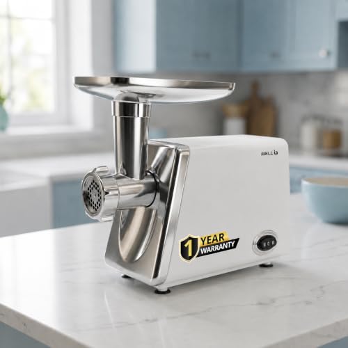 Image of iBELL MINCEPRO750 Meat Grinder, 800W Powerful Motor, Stainless Steel Heavy-Duty Mincer Machine for Meat, Keema, Sausage & Kebab Making, Multipurpose Meat Chopper