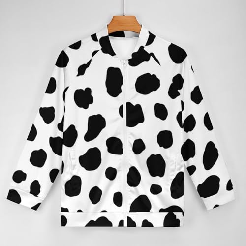 Dalmatian Print Men's Bomber Jacket Lightweight Windbreaker Casual Coat Pocket Spring Fall3