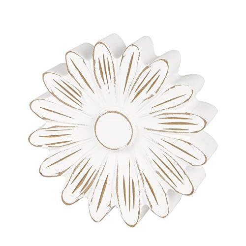 Collins Painting Distressed Wood Flower Petals Shelf Sitter (Small, White