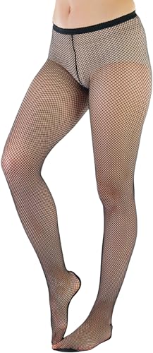 Image of ToBeInStyle Women's Sexy Vibrant Fine Classic Fishnet Full Footed Pantyhose